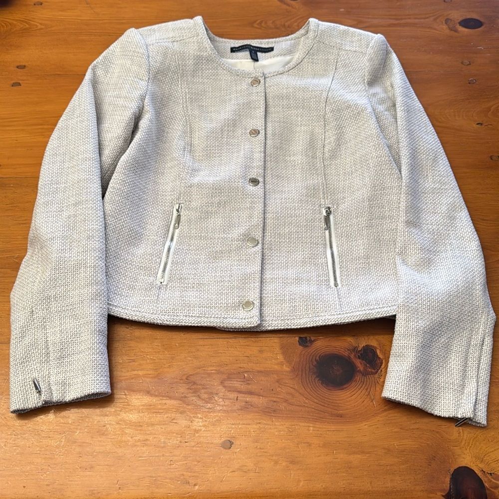 White House Black Market Snap Front Textured Jacket - Picture 9 of 16